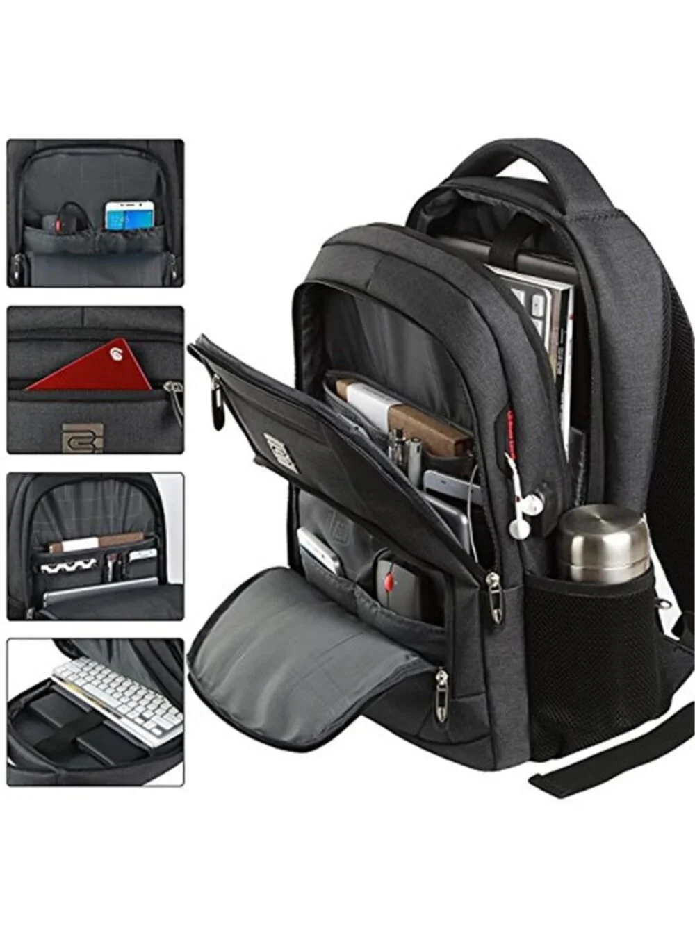 Laptop Backpack 15.6 Travel Business School Bookbag Water Resistant USB Bag